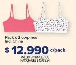 Carrefour Pack x 2 corpiños oferta