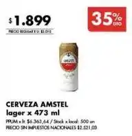 Disco Amstel - cerveza lager oferta