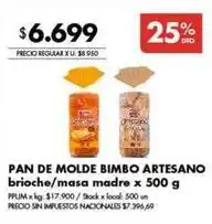 Disco Bimbo - pan de molde bimbo artesano brioche/masa madre oferta