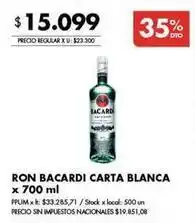 Disco Bacardi - ron carta blanca oferta