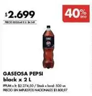 Disco Pepsi - gaseosa black x 2 l oferta