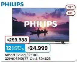 Coto Philips - smart tv led 32 hd 32phd6910/77 oferta