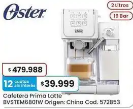 Oster - cafetera prima latte bvstem6801w