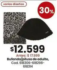 Bufanda/piluso de adulto, cod. 618306-618298-618314