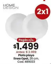 Coto Plato playo línea opal, 26 cm. cod. 489033 oferta