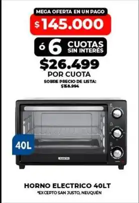 Supermayorista Vital Horno electrico 40lt oferta