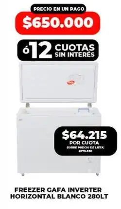 Supermayorista Vital Gafa - freezer gafa inverter horizontal blanco 280lt oferta