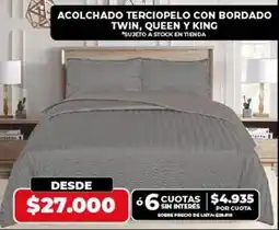 Supermayorista Vital King - acolchado terciopelo con bordado oferta