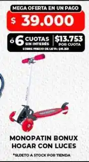 Supermayorista Vital Bonux - monopatin hogar con luces oferta