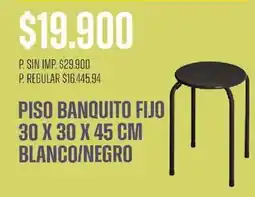 Supermercados Vea Piso banquito fijo 30 x 30 x 45 cm blanco/negro oferta