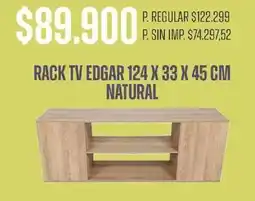 Supermercados Vea Rack tv edgar 124 x 33 x 45 cm natural oferta