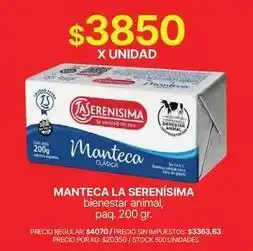 Supermercados Vea La serenísima - manteca oferta
