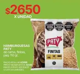 Supermercados Vea Paty - hamburguesas finas oferta