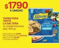 Supermercados Vea La salteña - tapas para tarta oferta