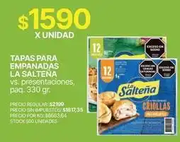 Supermercados Vea La salteña - tapas para empanadas oferta