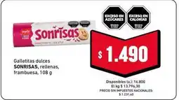 Cooperativa Obrera Sonrisas - galletitas dulces rellenas, frambuesa oferta