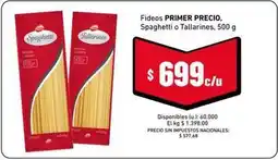 Cooperativa Obrera Primer - fideos primer precio. spaghetti o tallarines oferta