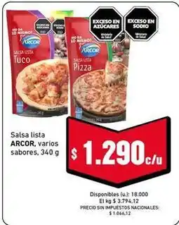 Cooperativa Obrera Arcor - salsa lista oferta