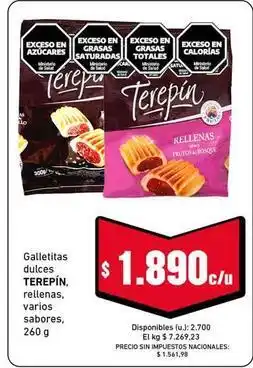 Cooperativa Obrera Terepin - galletitas dulces rellenas oferta