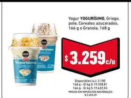 Cooperativa Obrera Yogurísimo - yogur griego, cereales azucarados, granola oferta