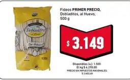 Cooperativa Obrera Primer precio - fideos dobladitos, al huevo oferta