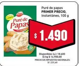 Cooperativa Obrera Primer precio - puré de papas instantáneo oferta