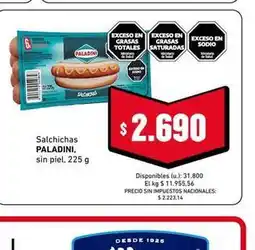 Cooperativa Obrera Paladini - salchichas oferta