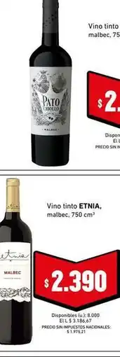 Cooperativa Obrera Etnia - vino tinto etnia oferta