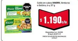 Cooperativa Obrera Knorr - caldo en cubos, verduras o gallina oferta