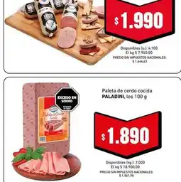 Cooperativa Obrera Paladini - paleta de cerdo cocida oferta