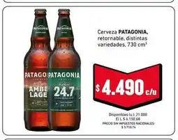 Cooperativa Obrera Patagonia - cerveza oferta