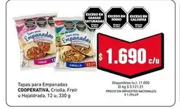 Cooperativa Obrera Tapas para empanadas oferta