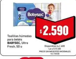 Cooperativa Obrera Babysec - toallitas húmedas oferta