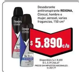 Cooperativa Obrera Rexona - desodorante antitranspirante rexona, clinical oferta