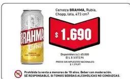 Cooperativa Obrera Brahma - cerveza rubia chopp oferta