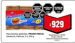 Cooperativa Obrera Primer precio - pack familiar galletitas primer precio, sándwich, clásicas oferta