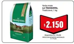 Cooperativa Obrera La tranquera - yerba mate la tranquera oferta