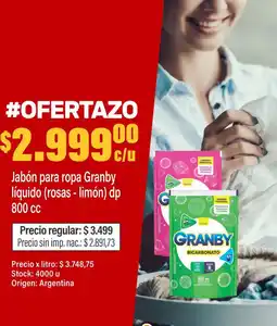 Josimar Granby jabón para ropa líquido oferta
