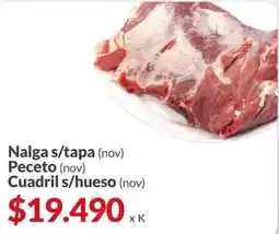 Supermercados Aiello Nalga s/tapa peceto cuadril s/hueso oferta