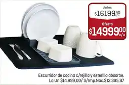 El Nene Escurridor de cocina c/rejilla y esterilla absorbe oferta