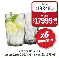 El Nene Vaso cristal oferta