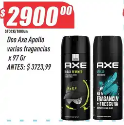 Supermercados Comodin Axe deo apollo varias fragancias oferta