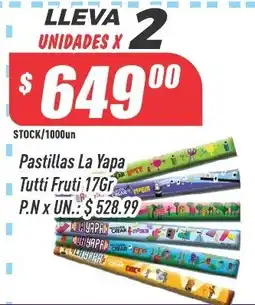 Supermercados Comodin Pastillas La Yapa Tutti Fruti 176Gr oferta