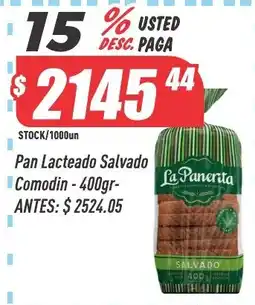 Supermercados Comodin La Panerita pan lacteado salvado oferta
