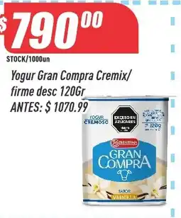 Supermercados Comodin Brebajama yogur gran compra cremix firme desc 120gr oferta