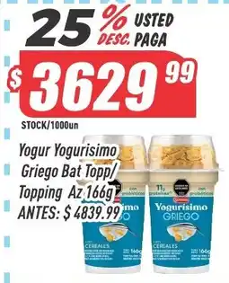 Supermercados Comodin Yogurisimo yogur griego bat topp oferta