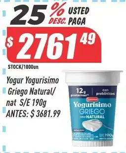 Supermercados Comodin Yogurisimo yogur griego natural oferta