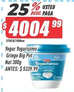 Supermercados Comodin Yogur Yogurisimo Griego Big Pot Nat oferta