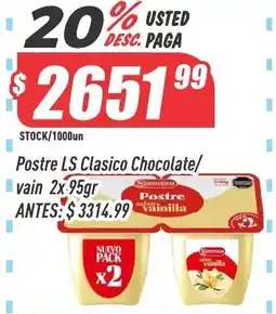 Supermercados Comodin Postre LS Clasico Chocolate/vainilla oferta