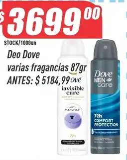 Supermercados Comodin Dove deo dove varias fragancias oferta